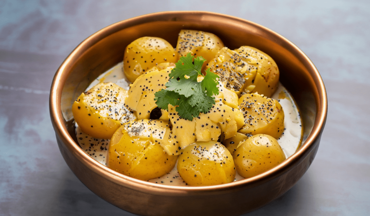 Alu Posto: Creamy Potato Delight with Poppy Seed Magic