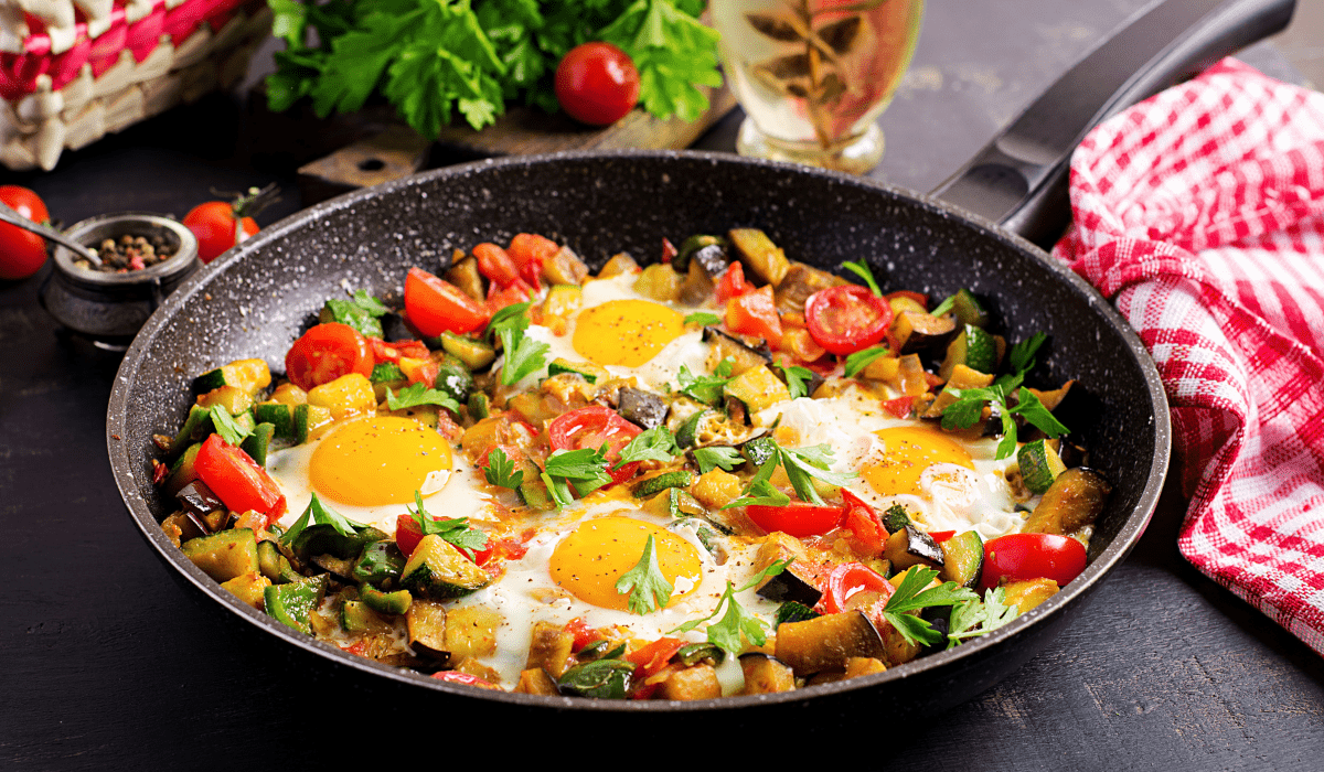 Shakshuka-A Flavorful Journey Through Middle Eastern Comfort, Eggs Nestled in Spiced Tomato Bliss